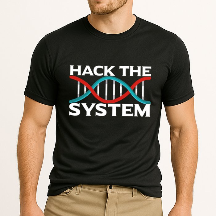 Diy Biology Dna Double Helix Hack The System Biohacker Gift Performance Shirt