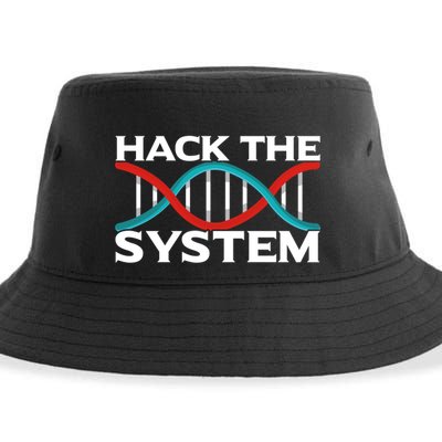 Diy Biology Dna Double Helix Hack The System Biohacker Gift Sustainable Bucket Hat