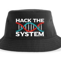 Diy Biology Dna Double Helix Hack The System Biohacker Gift Sustainable Bucket Hat