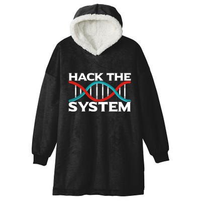 Diy Biology Dna Double Helix Hack The System Biohacker Gift Hooded Wearable Blanket
