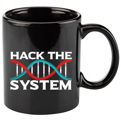 Diy Biology Dna Double Helix Hack The System Biohacker Gift 11oz C Handle Ceramic Mug
