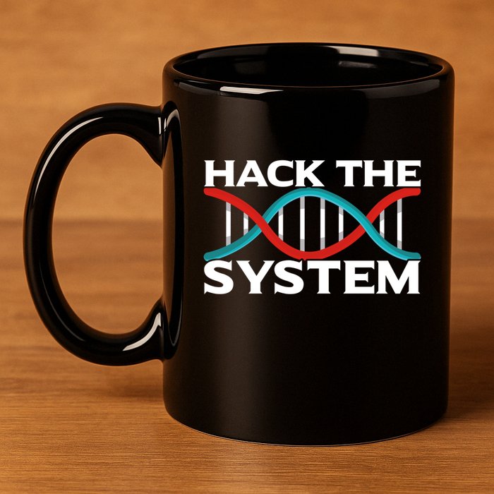 Diy Biology Dna Double Helix Hack The System Biohacker Gift 11oz C Handle Ceramic Mug