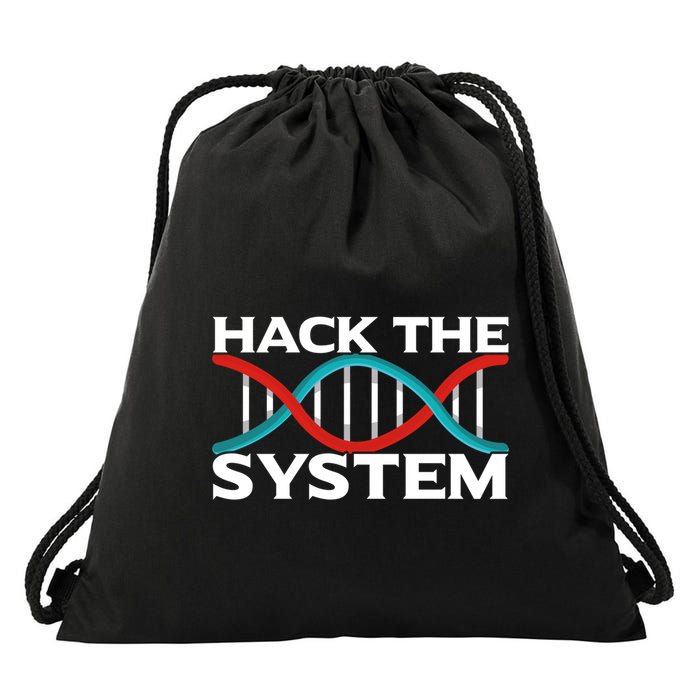 Diy Biology Dna Double Helix Hack The System Biohacker Gift Drawstring Bag
