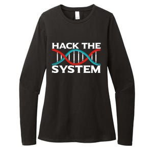 Diy Biology Dna Double Helix Hack The System Biohacker Gift Womens CVC Long Sleeve Shirt