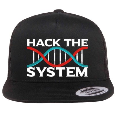 Diy Biology Dna Double Helix Hack The System Biohacker Gift Flatbill Hat