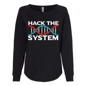 Diy Biology Dna Double Helix Hack The System Biohacker Gift Womens California Wash Sweatshirt