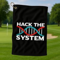 Diy Biology Dna Double Helix Hack The System Biohacker Gift Golf Towel
