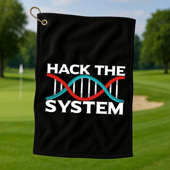 Diy Biology Dna Double Helix Hack The System Biohacker Gift Golf Towel