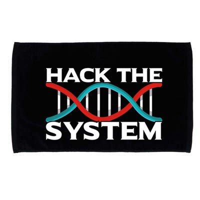Diy Biology Dna Double Helix Hack The System Biohacker Gift Microfiber Hand Towel