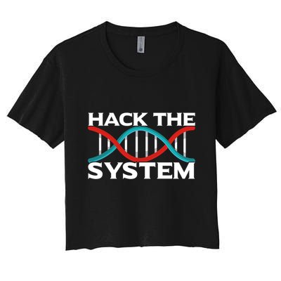 Diy Biology Dna Double Helix Hack The System Biohacker Gift Crop Top