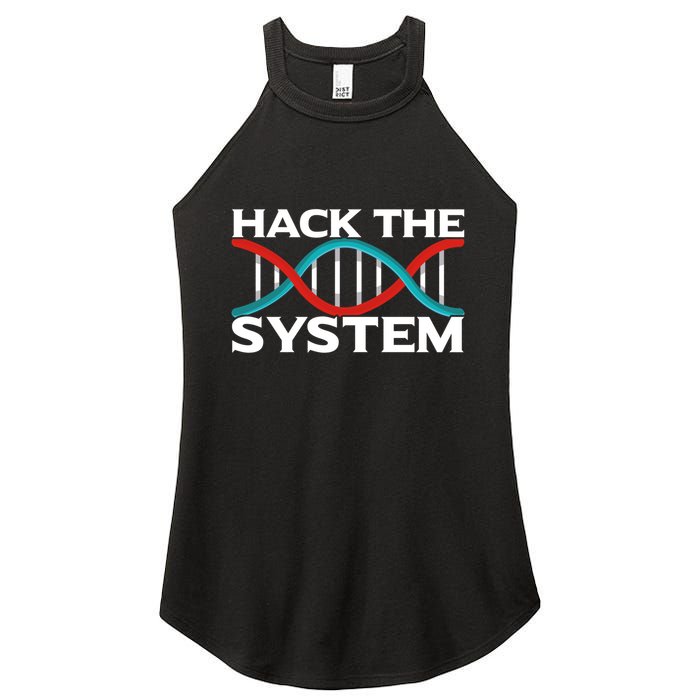 Diy Biology Dna Double Helix Hack The System Biohacker Gift Women's Perfect Tri Rocker Tank