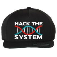 Diy Biology Dna Double Helix Hack The System Biohacker Gift Wool Snapback Cap