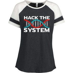 Diy Biology Dna Double Helix Hack The System Biohacker Gift Enza Ladies Jersey Colorblock Tee