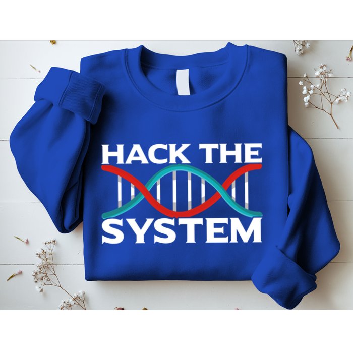 Diy Biology Dna Double Helix Hack The System Biohacker Gift Sweatshirt