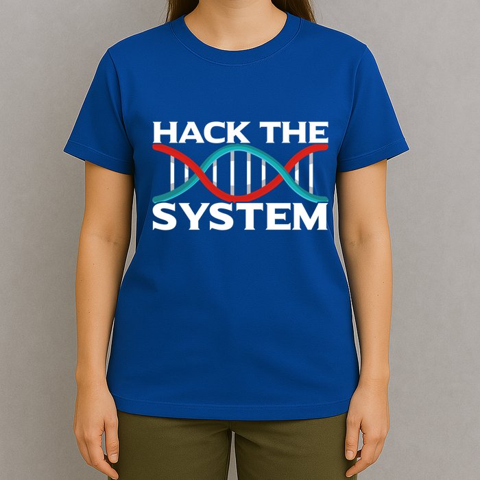 Diy Biology Dna Double Helix Hack The System Biohacker Gift T-Shirt