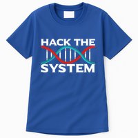Diy Biology Dna Double Helix Hack The System Biohacker Gift Tall T-Shirt