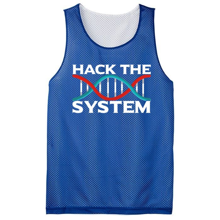 Diy Biology Dna Double Helix Hack The System Biohacker Gift Mesh Reversible Basketball Jersey Tank