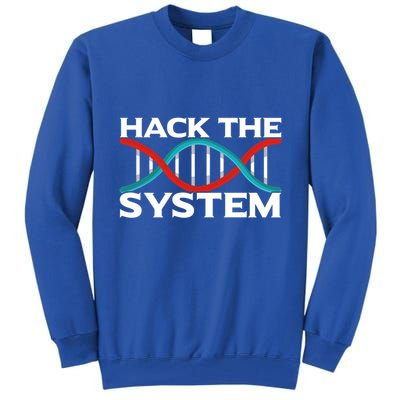 Diy Biology Dna Double Helix Hack The System Biohacker Gift Tall Sweatshirt