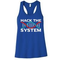 Diy Biology Dna Double Helix Hack The System Biohacker Gift Women's Racerback Tank