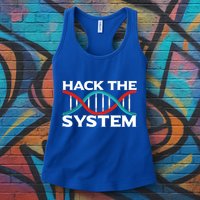 Diy Biology Dna Double Helix Hack The System Biohacker Gift Womens Tank Top