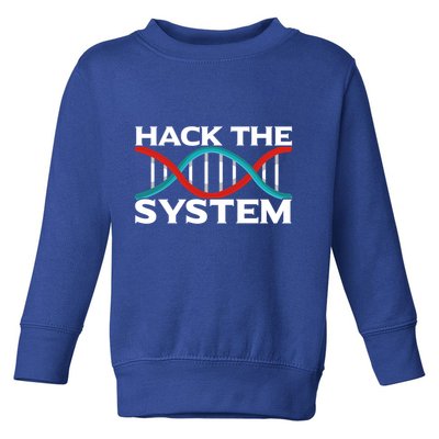 Diy Biology Dna Double Helix Hack The System Biohacker Gift Toddler Sweatshirt