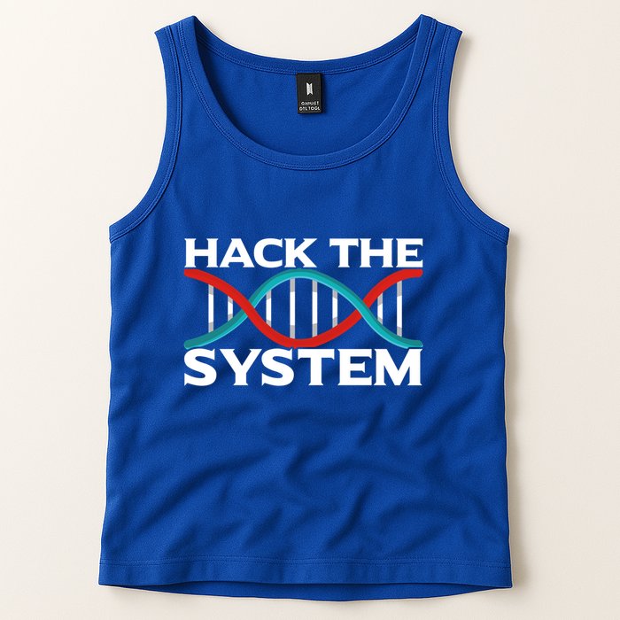 Diy Biology Dna Double Helix Hack The System Biohacker Gift Tank Top