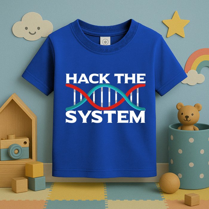 Diy Biology Dna Double Helix Hack The System Biohacker Gift Toddler T-Shirt