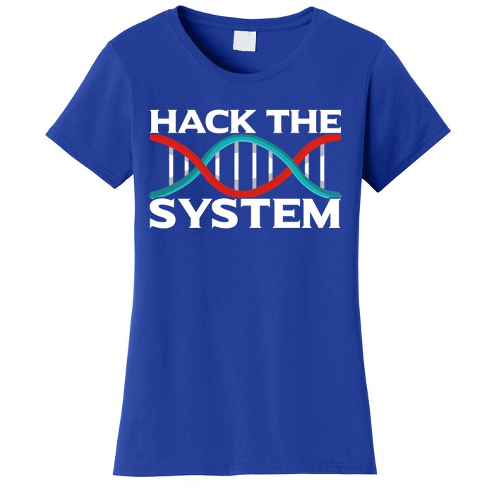 Diy Biology Dna Double Helix Hack The System Biohacker Gift Women's T-Shirt