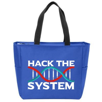 Diy Biology Dna Double Helix Hack The System Biohacker Gift Zip Tote Bag