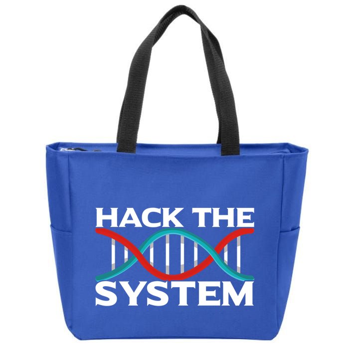 Diy Biology Dna Double Helix Hack The System Biohacker Gift Zip Tote Bag