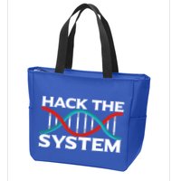 Diy Biology Dna Double Helix Hack The System Biohacker Gift Zip Tote Bag
