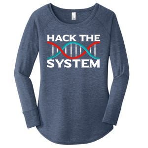 Diy Biology Dna Double Helix Hack The System Biohacker Gift Women's Perfect Tri Tunic Long Sleeve Shirt