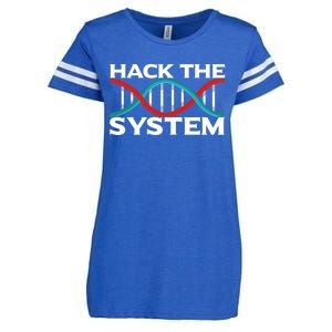 Diy Biology Dna Double Helix Hack The System Biohacker Gift Enza Ladies Jersey Football T-Shirt