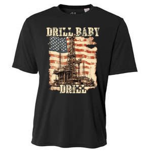 Drill Baby Drill American Flag Design Cooling Performance Crew T-Shirt