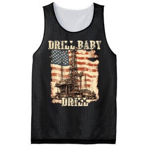 Drill Baby Drill American Flag Design Mesh Reversible Basketball Jersey Tank