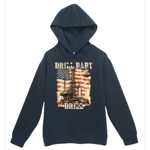 Drill Baby Drill American Flag Design Urban Pullover Hoodie