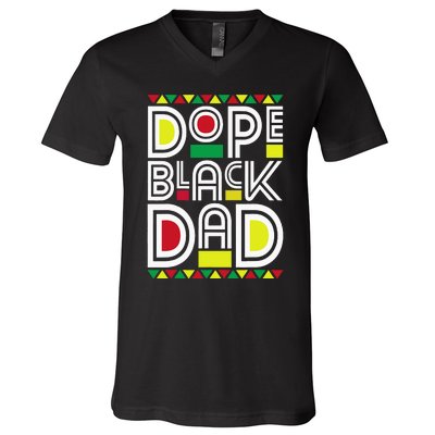 Dope Black Dad Black History Month Juneteenth 1865 V-Neck T-Shirt