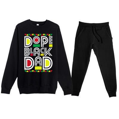 Dope Black Dad Black History Month Juneteenth 1865 Premium Crewneck Sweatsuit Set