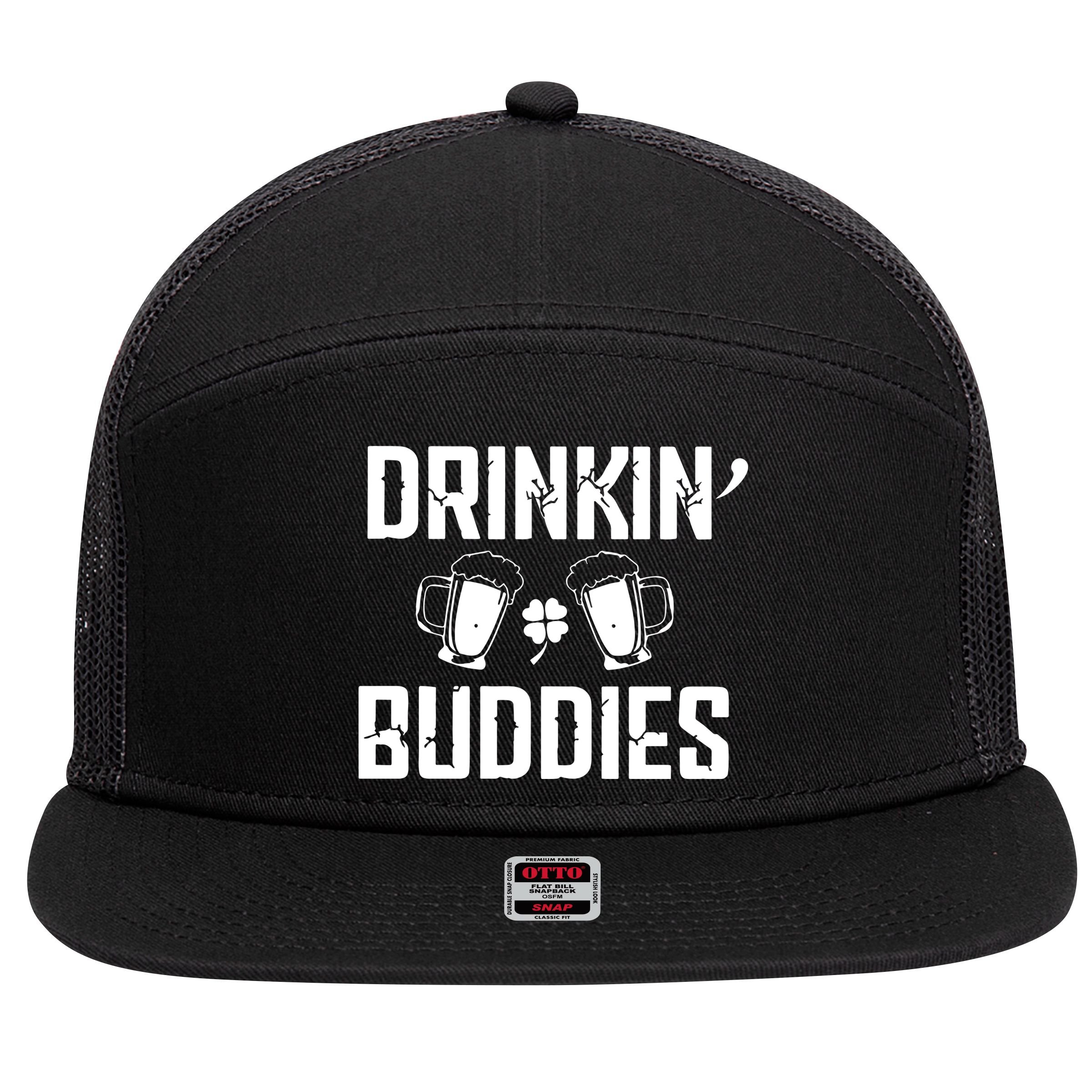 Drinkin Buddies 7 Panel Mesh Trucker Snapback Hat