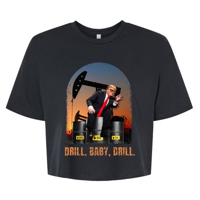 Drill Baby Drill Trump Rig Oil Bella+Canvas Jersey Crop Tee