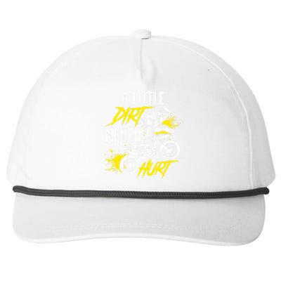 Dirt Bike Dirt Never Hurt Motocross Snapback Five-Panel Rope Hat