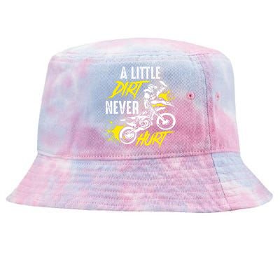 Dirt Bike Dirt Never Hurt Motocross Tie-Dyed Bucket Hat