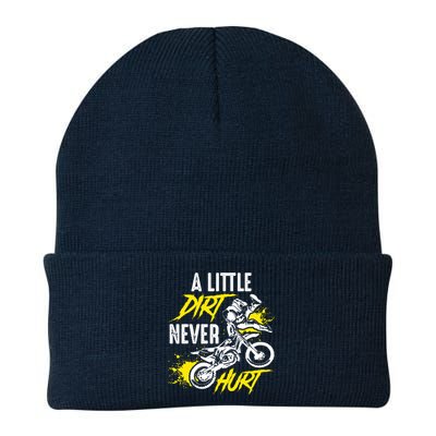 Dirt Bike Dirt Never Hurt Motocross Knit Cap Winter Beanie