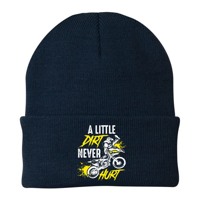 Dirt Bike Dirt Never Hurt Motocross Knit Cap Winter Beanie