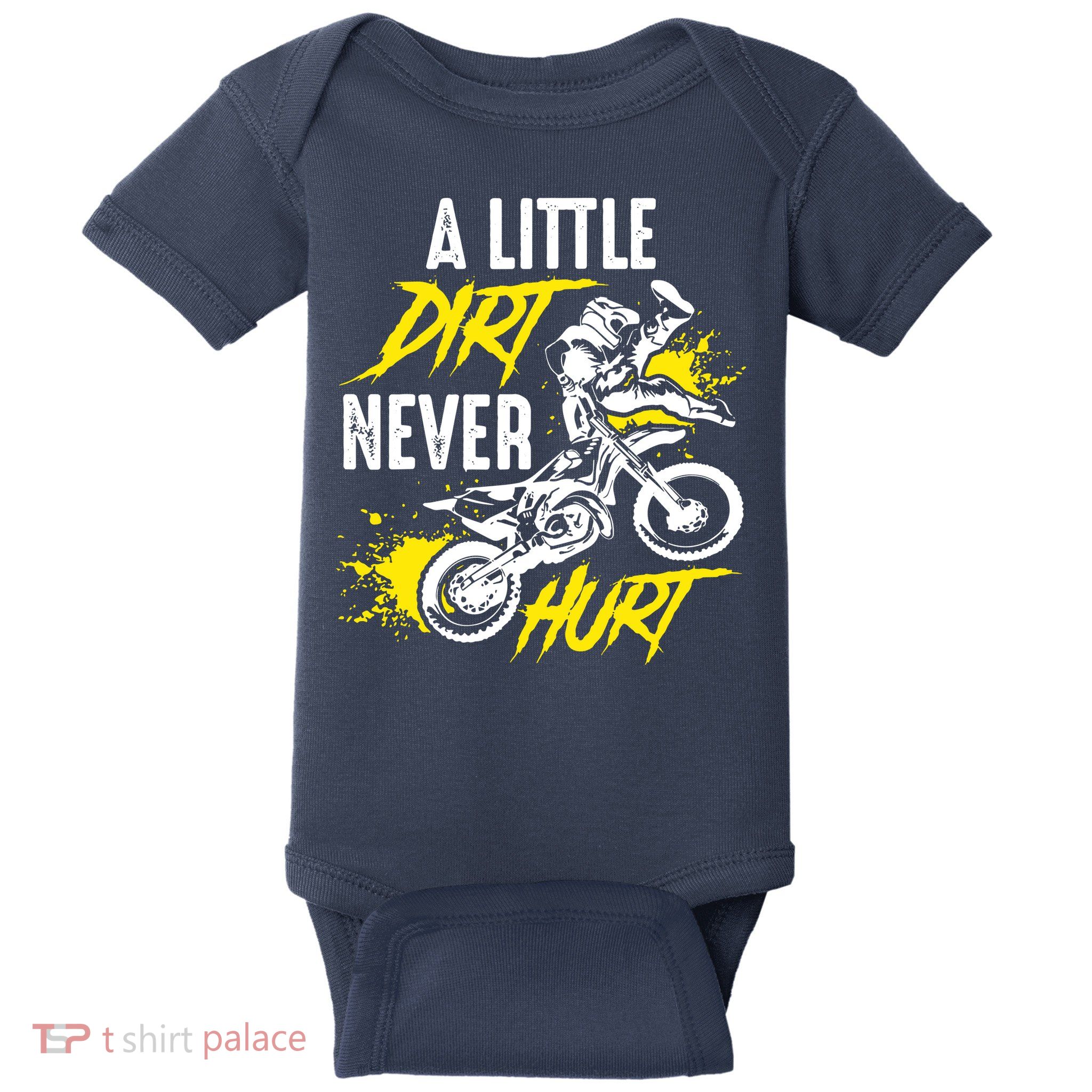 Dirt Bike Dirt Never Hurt Motocross Baby Bodysuit