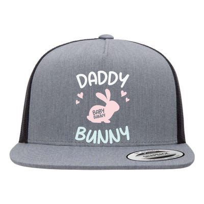 Daddy Bunny Daddy Easter Dad Father's Day Easter Day Flat Bill Trucker Hat