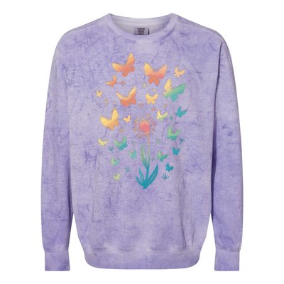 Dandelion Butterfly Colorblast Crewneck Sweatshirt