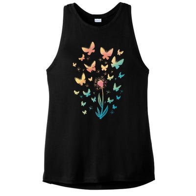 Dandelion Butterfly Ladies PosiCharge Tri-Blend Wicking Tank