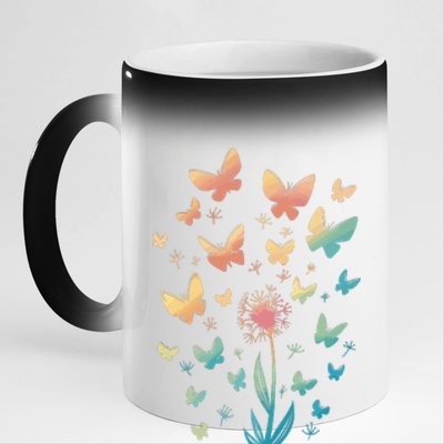 Dandelion Butterfly 11oz Black Color Changing Mug