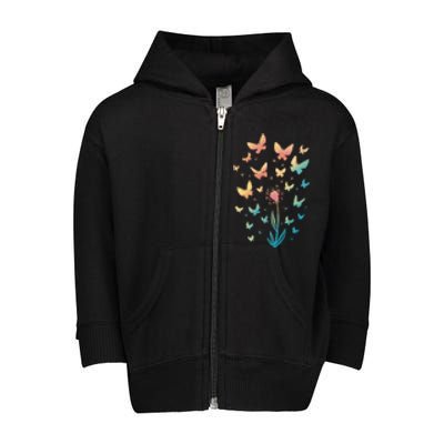 Dandelion Butterfly Toddler Zip Fleece Hoodie